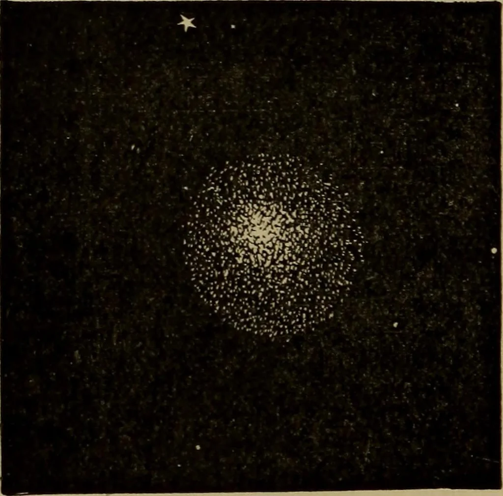 An illustration from Stars and telescopes; a hand-book of popular astronomy, founded on the 9th ed. of Lynn's Celestial motions, 1899, leaf 243