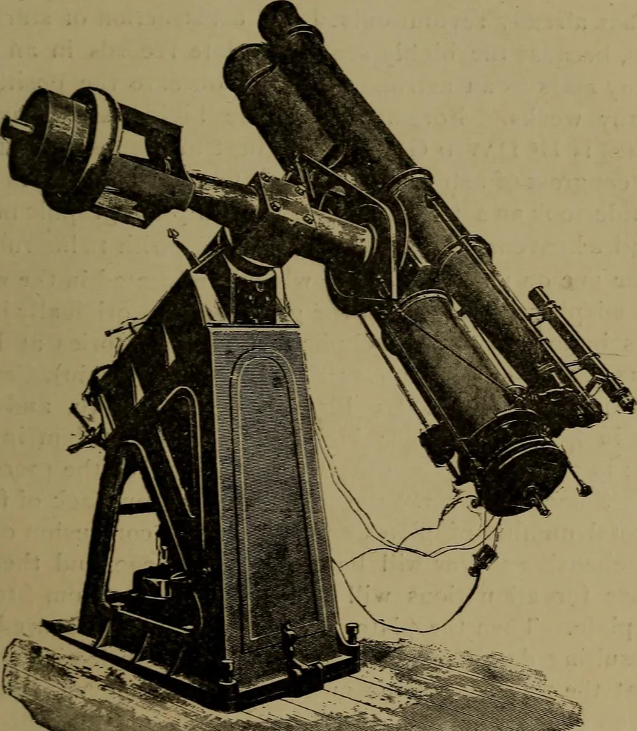 An illustration from Stars and telescopes; a hand-book of popular astronomy, founded on the 9th ed. of Lynn's Celestial motions, 1899, leaf 318