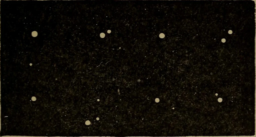 An illustration from Stars and telescopes; a hand-book of popular astronomy, founded on the 9th ed. of Lynn's Celestial motions, 1899, leaf 340
