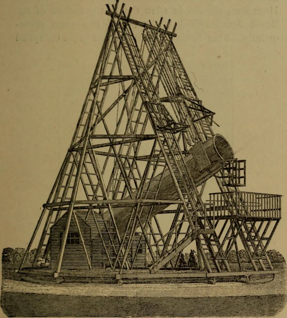 An illustration from Stars and telescopes; a hand-book of popular astronomy, founded on the 9th ed. of Lynn's Celestial motions, 1899, leaf 40