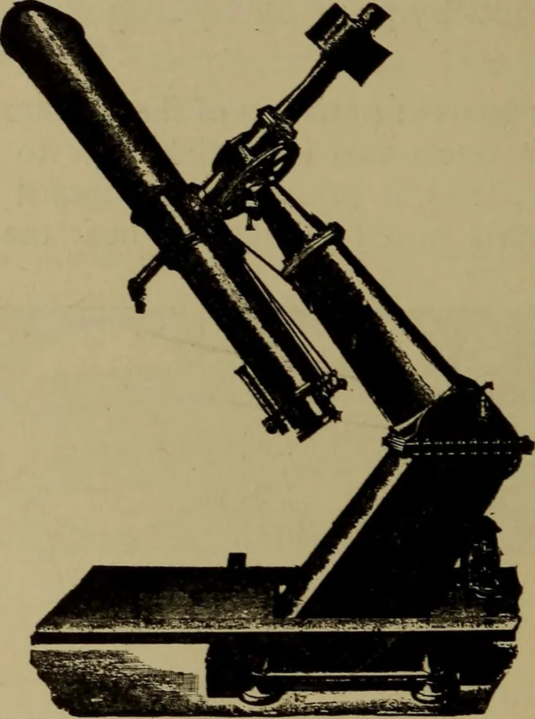 An illustration from Stars and telescopes; a hand-book of popular astronomy, founded on the 9th ed. of Lynn's Celestial motions, 1899, leaf 97