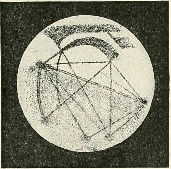 An illustration from Stars and telescopes; a hand-book of popular astronomy founded on the 9th ed. of Lynn's Celestial motions, 1901, leaf 216