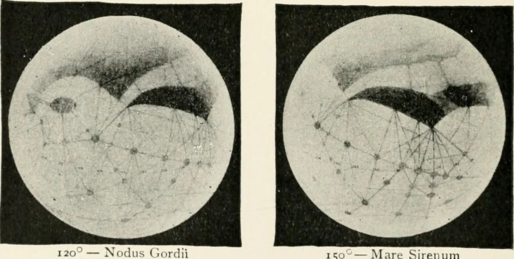 An illustration from Stars and telescopes; a hand-book of popular astronomy founded on the 9th ed. of Lynn's Celestial motions, 1901, leaf 223