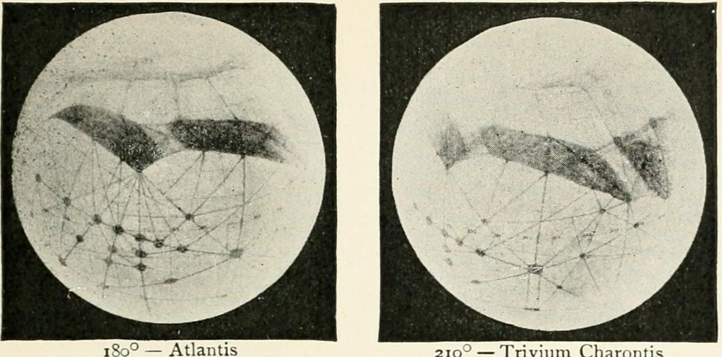 An illustration from Stars and telescopes; a hand-book of popular astronomy founded on the 9th ed. of Lynn's Celestial motions, 1901, leaf 224