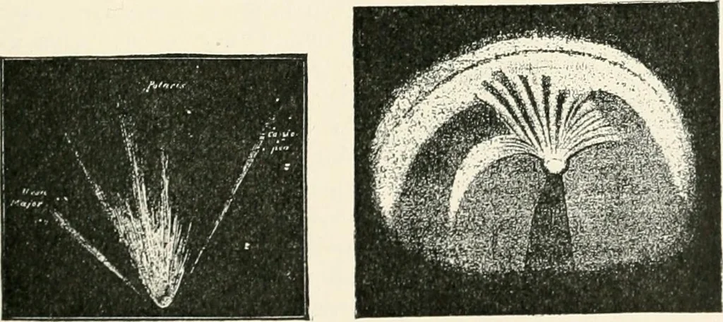 An illustration from Stars and telescopes; a hand-book of popular astronomy founded on the 9th ed. of Lynn's Celestial motions, 1901, leaf 232