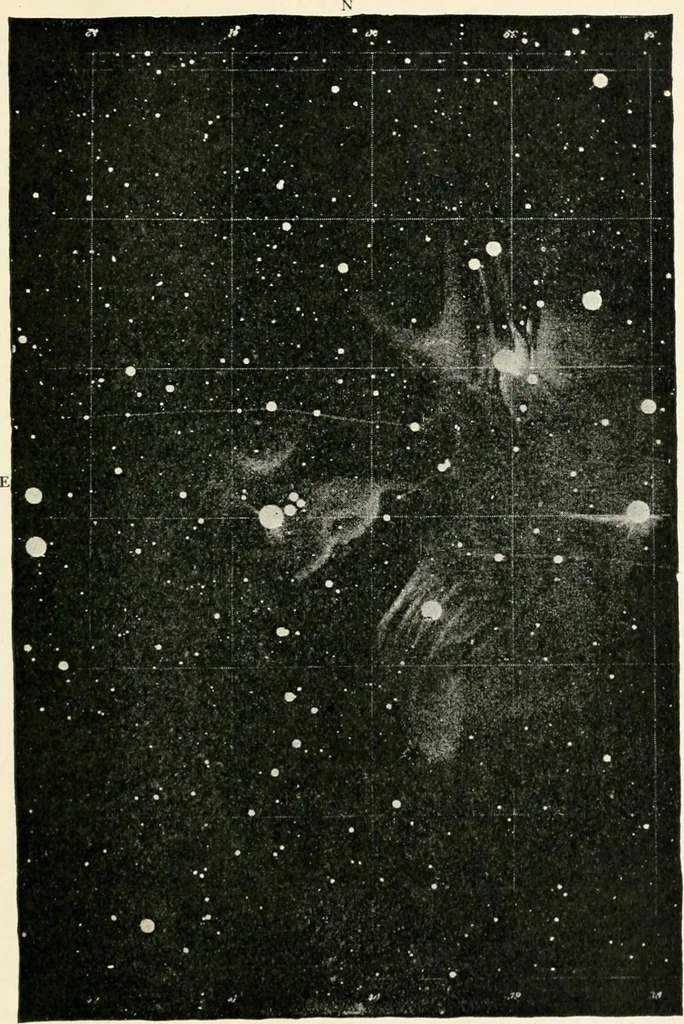 An illustration from Stars and telescopes; a hand-book of popular astronomy founded on the 9th ed. of Lynn's Celestial motions, 1901, leaf 290