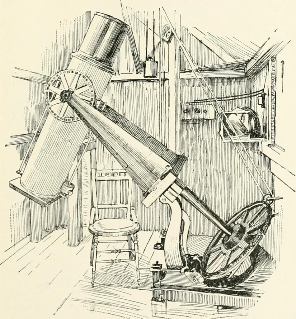 An illustration from Stars and telescopes; a hand-book of popular astronomy founded on the 9th ed. of Lynn's Celestial motions, 1901, leaf 352