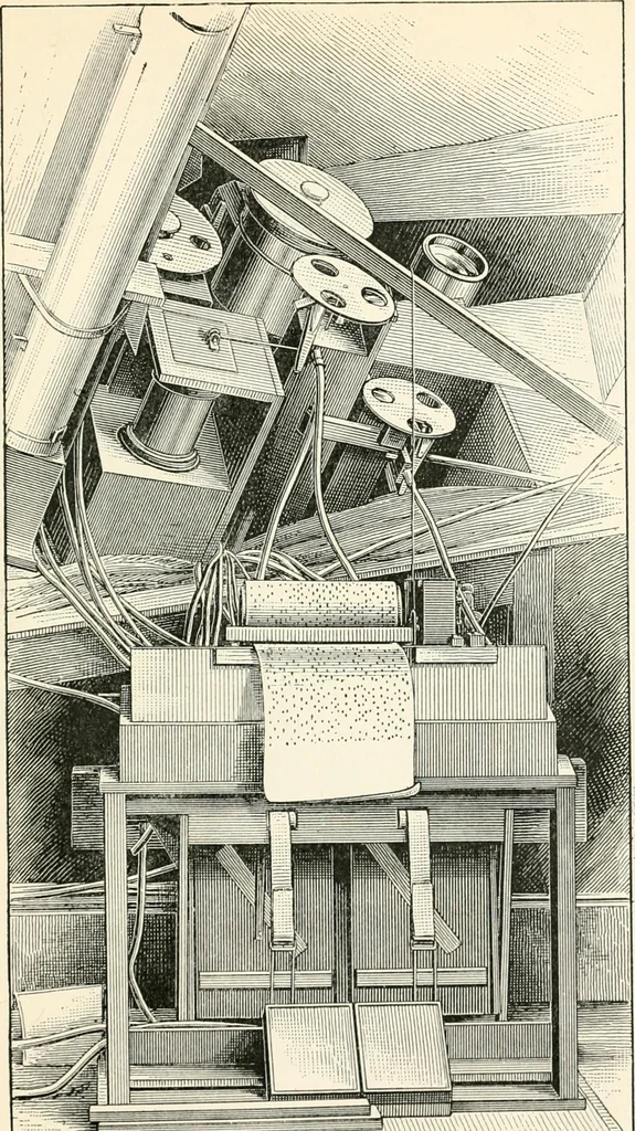 An illustration from Stars and telescopes; a hand-book of popular astronomy founded on the 9th ed. of Lynn's Celestial motions, 1901, leaf 414