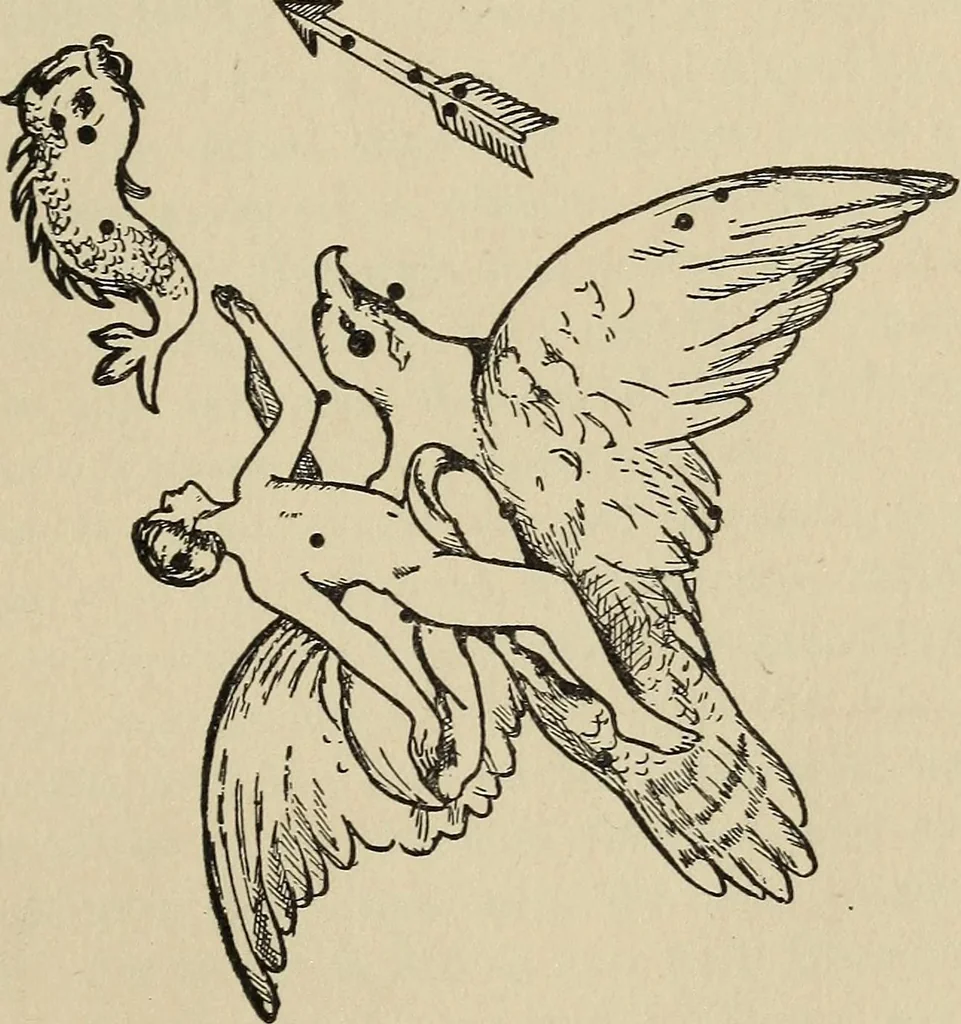 An illustration from The stars and their stories; a book for young people, 1913, leaf 62