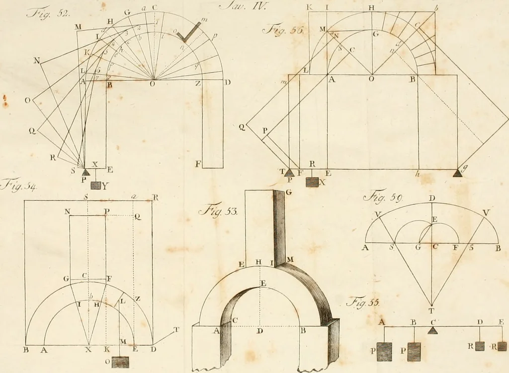 An illustration from Statica degli edifici, 1781, leaf 303
