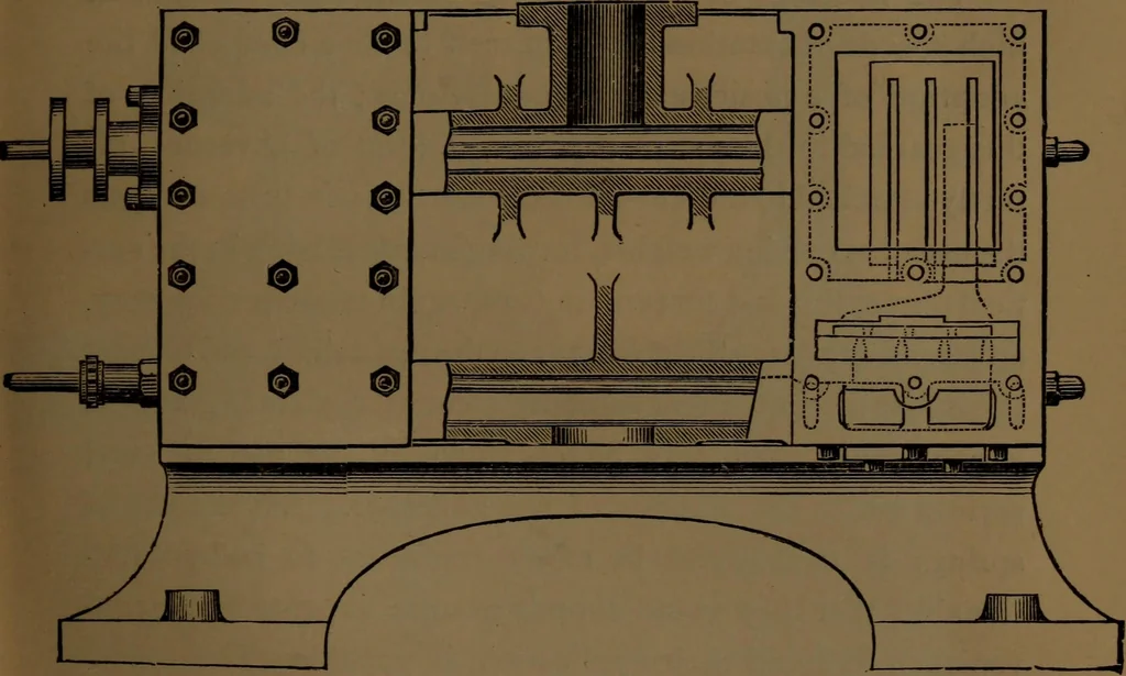 An illustration from Stationary steam engines, simple and compound; especially as adapted to electric lighting purposes, 1890, leaf 106