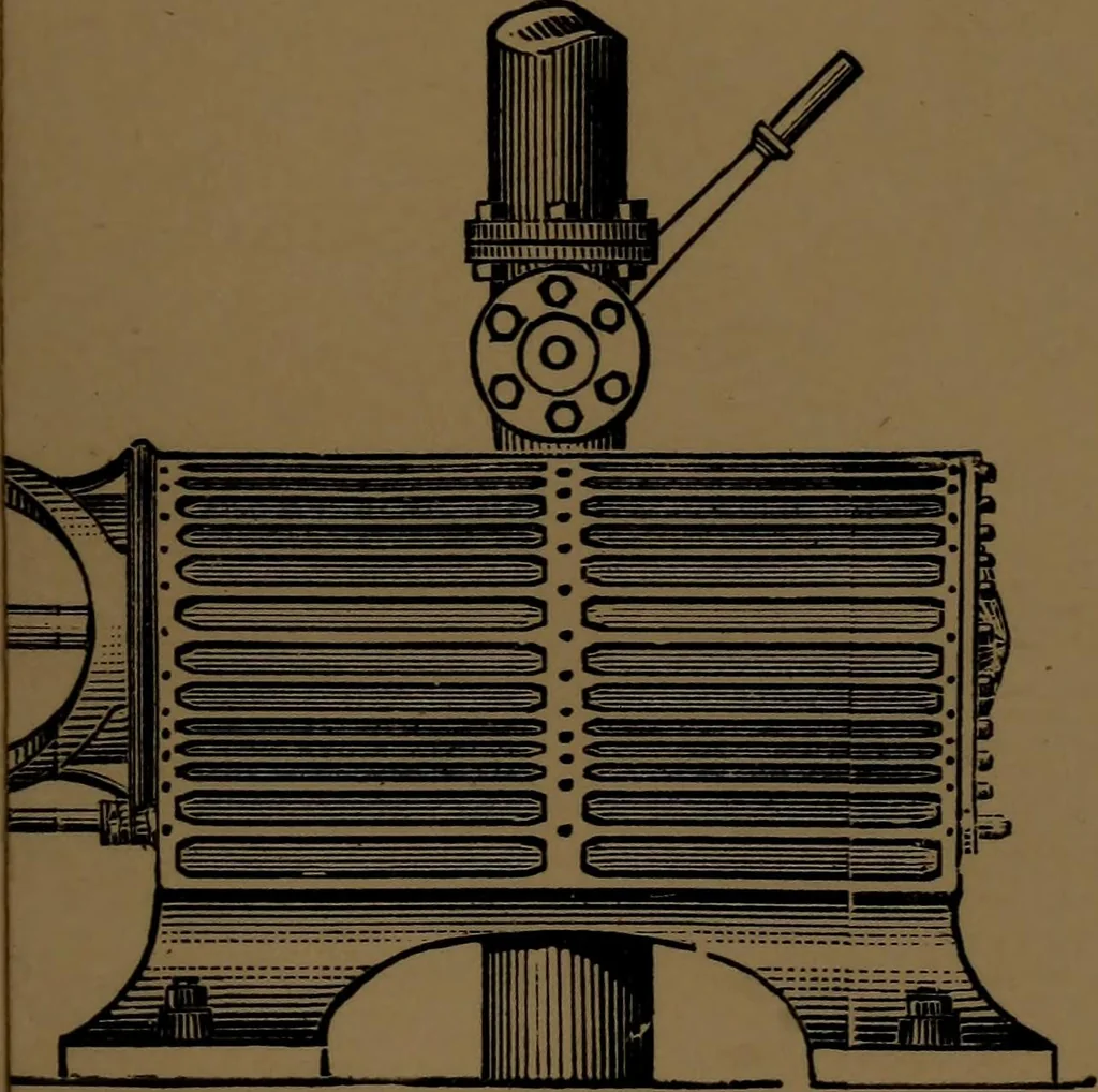 An illustration from Stationary steam engines, simple and compound; especially as adapted to electric lighting purposes, 1890, leaf 98