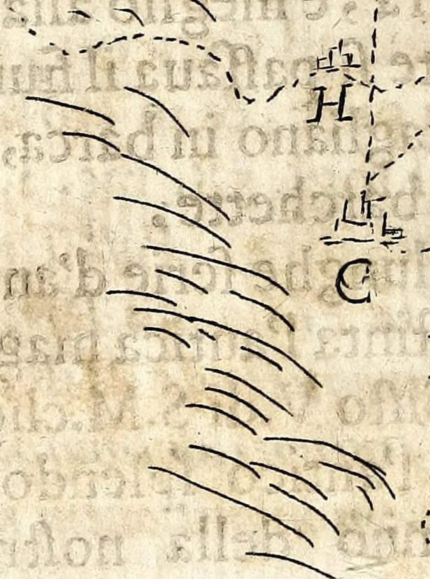 An illustration from Stato del Ponte Felice : rappresentato alli eminentissi[m]i e reverendissimi signori cardinali della S.C. dell' acque, 1682, leaf 16