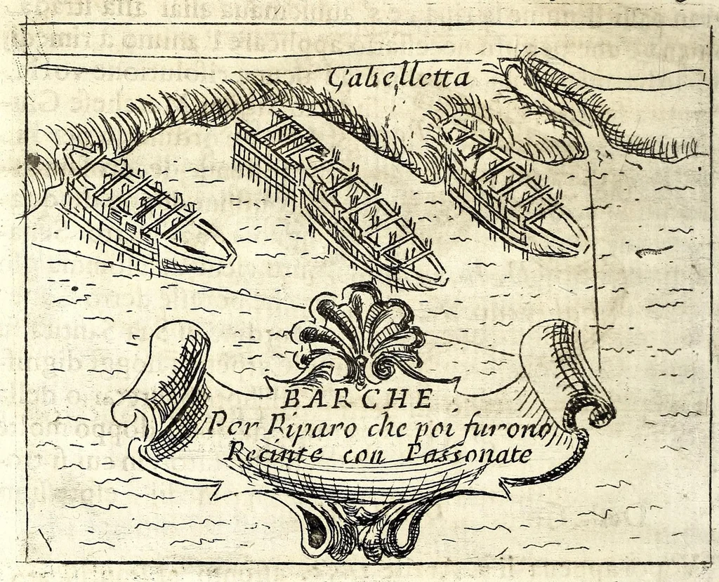 An illustration from Stato del Ponte Felice : rappresentato alli eminentissi[m]i e reverendissimi signori cardinali della S.C. dell' acque, 1682, leaf 38