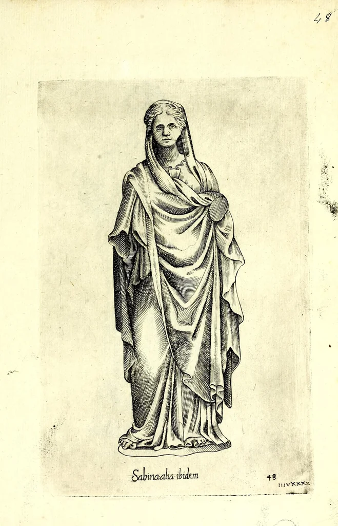 An illustration from Statve antiche che sono poste in diversi lvoghi nella città di Roma : nouamente stampate, 1576, leaf 105