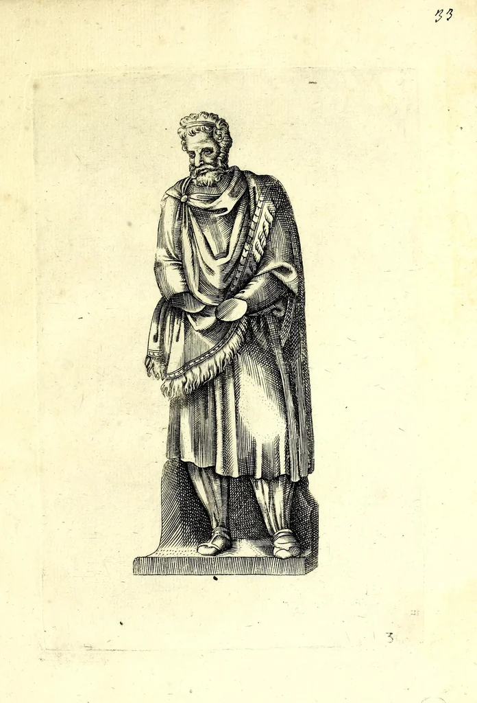 An illustration from Statve antiche che sono poste in diversi lvoghi nella città di Roma : nouamente stampate, 1576, leaf 15