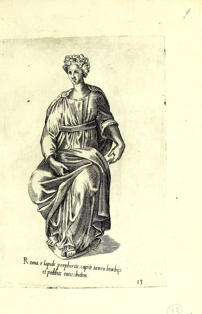 An illustration from Statve antiche che sono poste in diversi lvoghi nella città di Roma : nouamente stampate, 1576, leaf 35