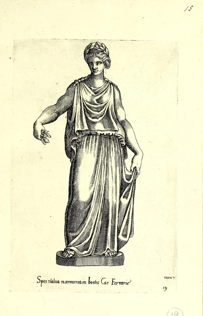 An illustration from Statve antiche che sono poste in diversi lvoghi nella città di Roma : nouamente stampate, 1576, leaf 47