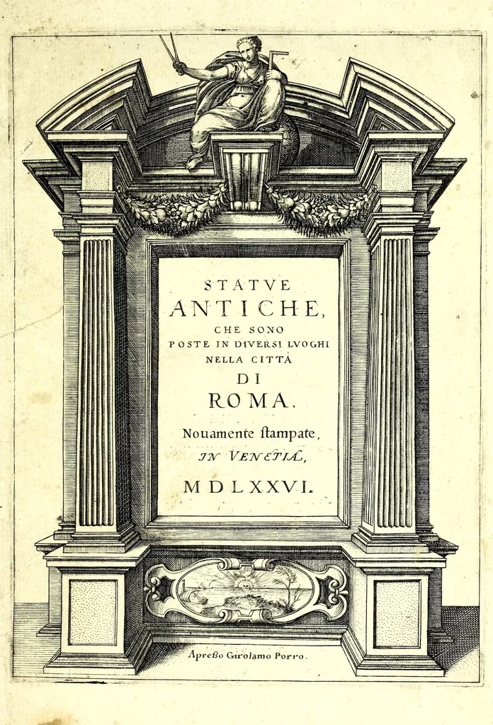 An illustration from Statve antiche che sono poste in diversi lvoghi nella città di Roma : nouamente stampate, 1576, leaf 7
