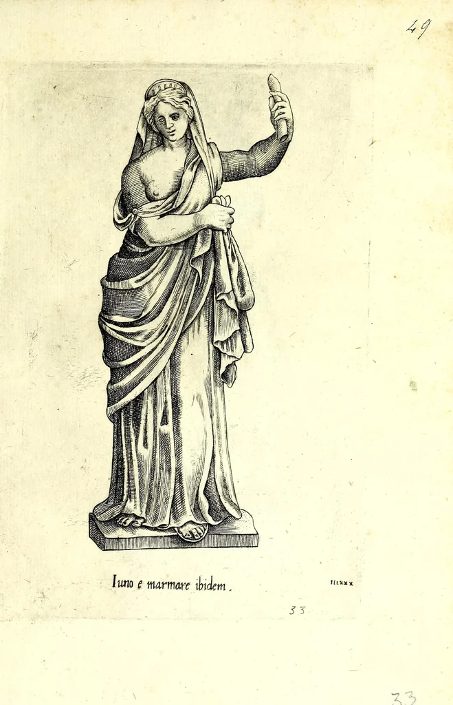 An illustration from Statve antiche che sono poste in diversi lvoghi nella città di Roma : nouamente stampate, 1576, leaf 75