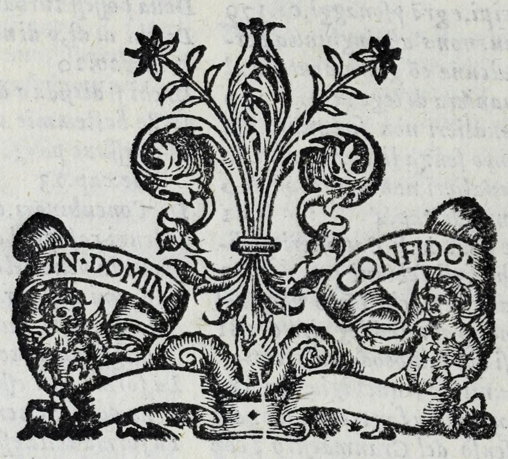 An illustration from Statvti, capitoli, et constitvtioni dell'Ordine de' cavalieri di santo Stefano, fondato & dotato dall'illustr. & eccell. s. Cosimo Medici, duca II. di Fiorenza, e di Siena, riformati dal sereniss. don Ferdinando Medici, terzo gran duca di Toscana, & gran maestro di detto Ordine. Et approuati, & publicati nel Capitolo generale di detto Ordine, l'anno M D XC. Con le facultà, indulti, & priuilegij concessi dalla Santità di Papa Pio IIII. & da N.S. Sisto Papa V. & dal suddetto fondatore. Con la tauola copiosissima delle materie, e capitoli, 1595, leaf 212