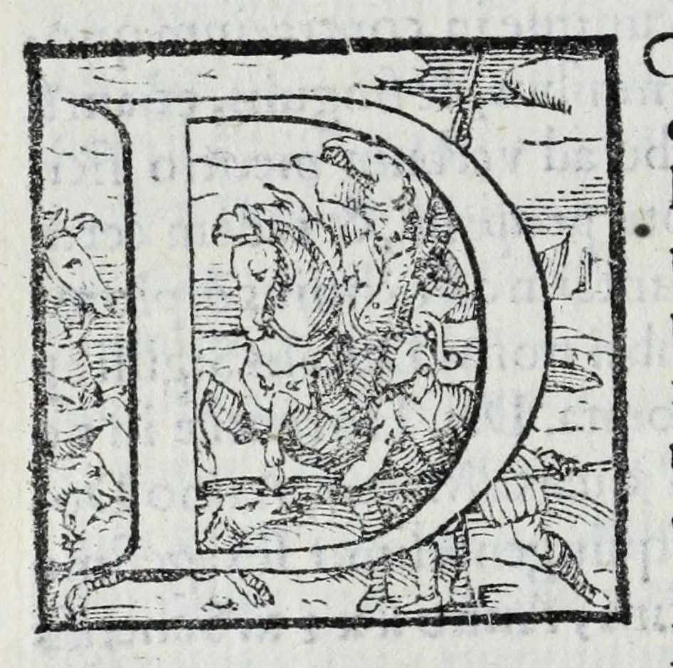 An illustration from Statvti, capitoli, et constitvtioni dell'Ordine de' cavalieri di santo Stefano, fondato & dotato dall'illustr. & eccell. s. Cosimo Medici, duca II. di Fiorenza, e di Siena, riformati dal sereniss. don Ferdinando Medici, terzo gran duca di Toscana, & gran maestro di detto Ordine. Et approuati, & publicati nel Capitolo generale di detto Ordine, l'anno M D XC. Con le facultà, indulti, & priuilegij concessi dalla Santità di Papa Pio IIII. & da N.S. Sisto Papa V. & dal suddetto fondatore. Con la tauola copiosissima delle materie, e capitoli, 1595, leaf 26