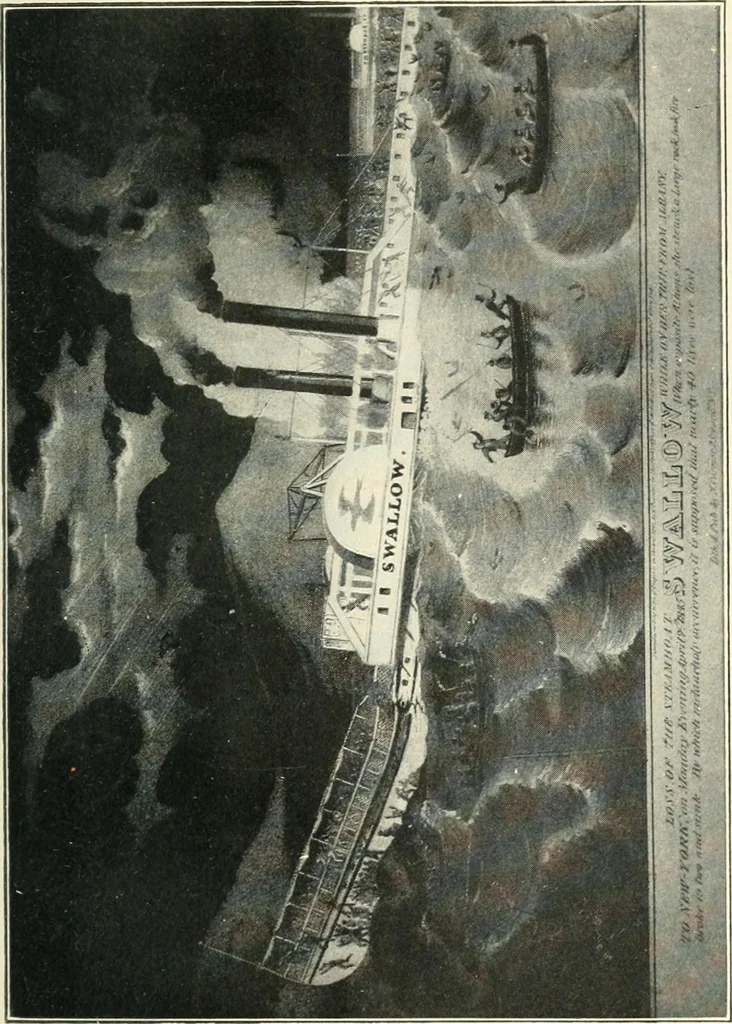 An illustration from Old steamboat days on the Hudson River; tales and reminiscences of the stirring times that followed the introduction of steam navigation, 1907, leaf 122
