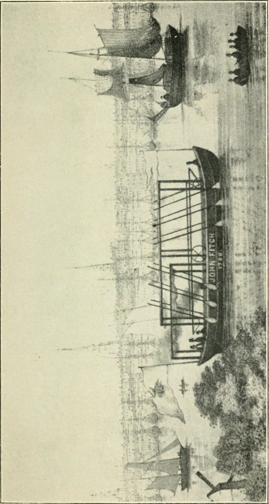 An illustration from Old steamboat days on the Hudson River; tales and reminiscences of the stirring times that followed the introduction of steam navigation, 1907, leaf 20