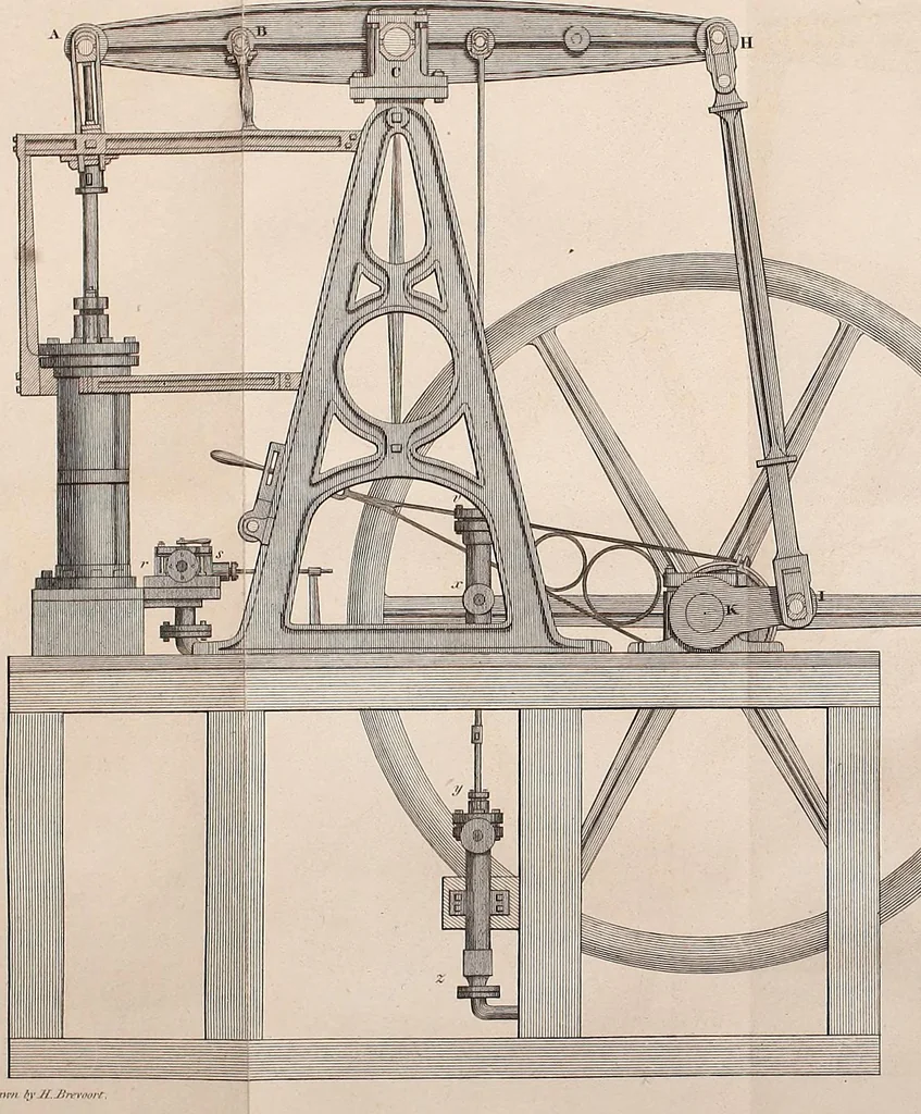 An illustration from The steam engine familiarly explained and illustrated; with an historical sketch of its invention and progressive improvement;, 1836, leaf 10