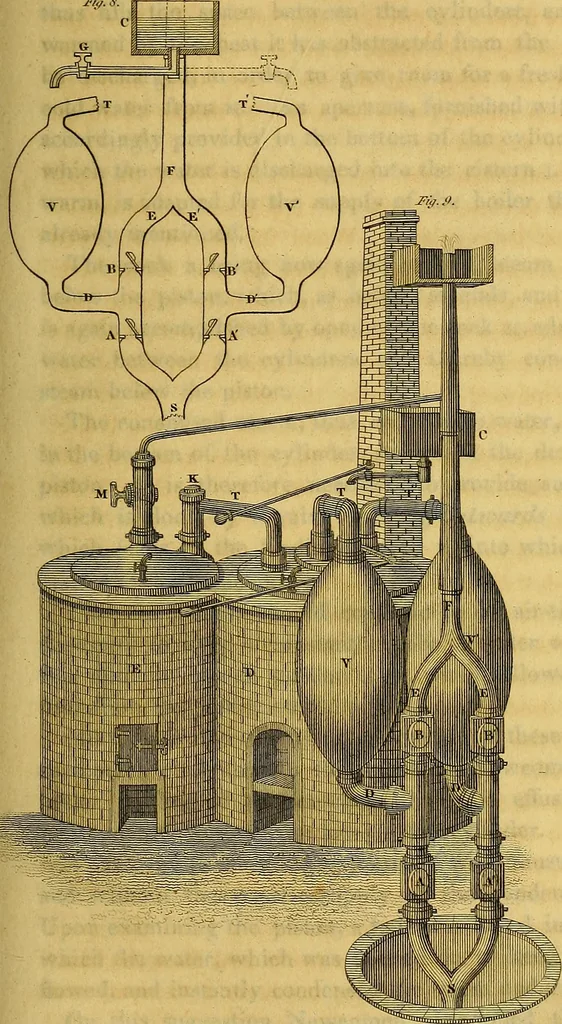 An illustration from The steam engine familiarly explained and illustrated; with an historical sketch of its invention and progressive improvement; its applications to navigation and railways; with plain axioms for railway speculators, 1849, leaf 78