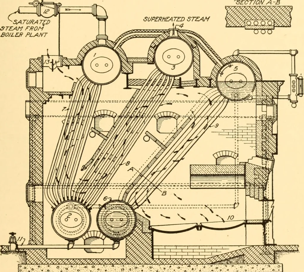 An illustration from Steam engines; a thorough and practical presentation of modern steam engine practice, 1917, leaf 132