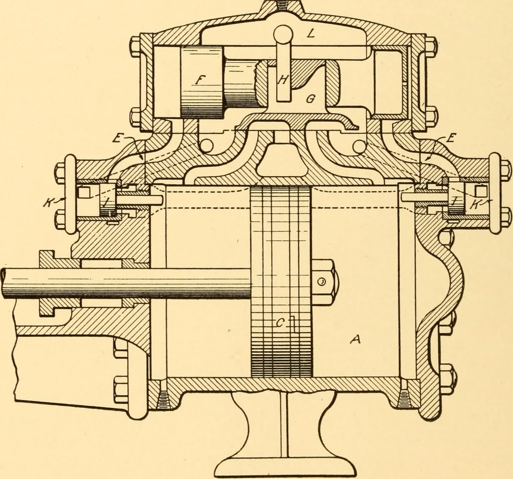 An illustration from Steam engines; a thorough and practical presentation of modern steam engine practice, 1917, leaf 83