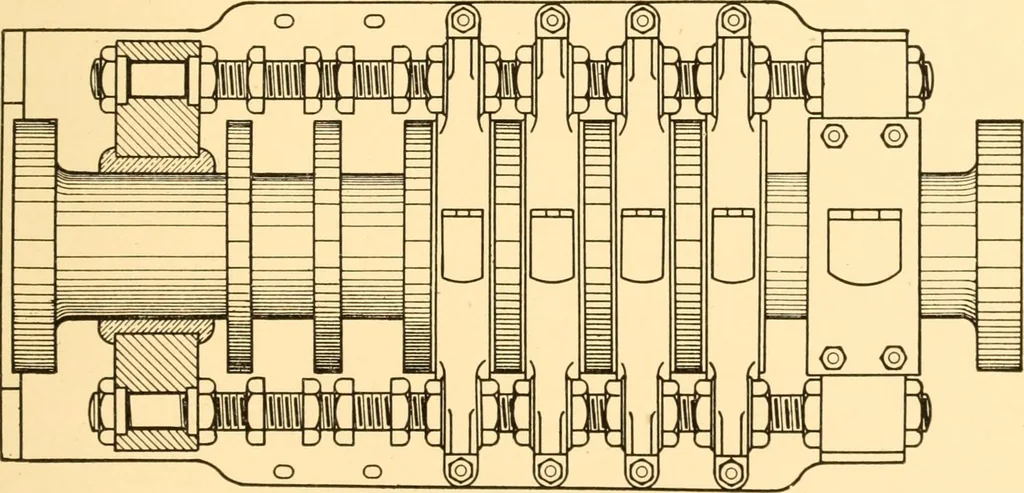 An illustration from Steam engines; a thorough and practical presentation of modern steam engine practice, 1917, leaf 94