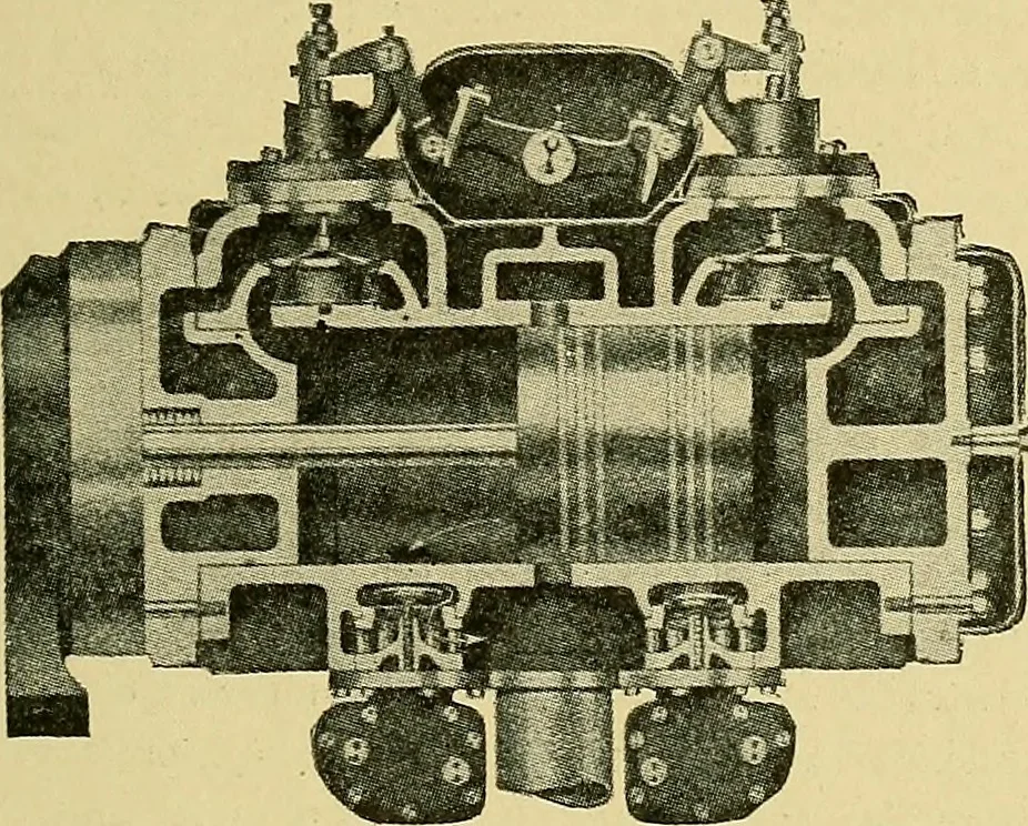 An illustration from Steam engines, a thorough and practical presentation of modern steam engine practice, 1920, leaf 60