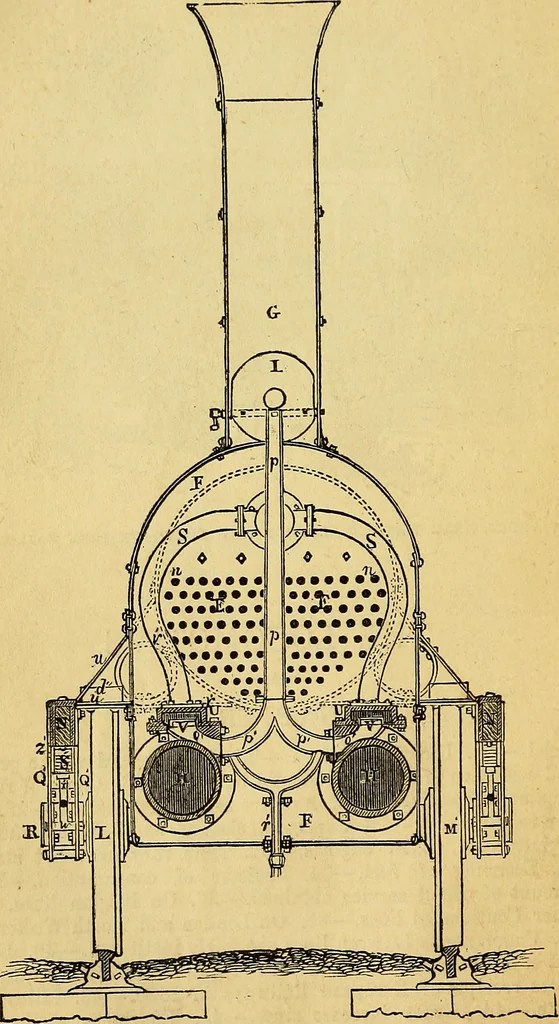 An illustration from Steam and its uses : including the steam engine, the locomotive, and steam navigation, 1873, leaf 93