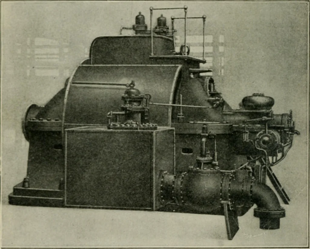 An illustration from Steam turbine engines : their construction, care and operation, 1910, leaf 41