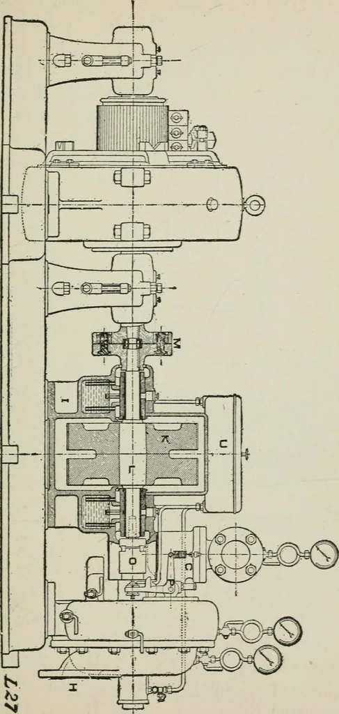 An illustration from Steam turbine engines : their construction, care and operation, 1910, leaf 74