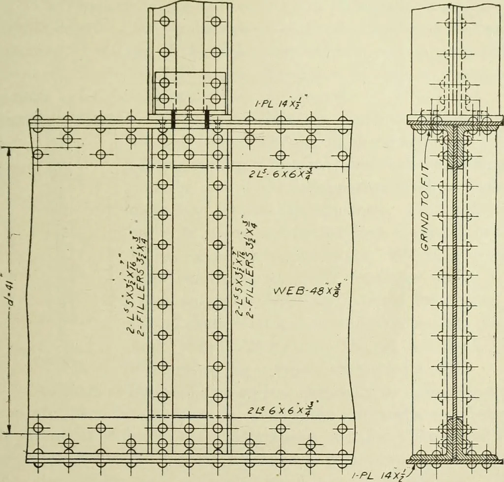 An illustration from Steel construction for buildings, 1914, leaf 324