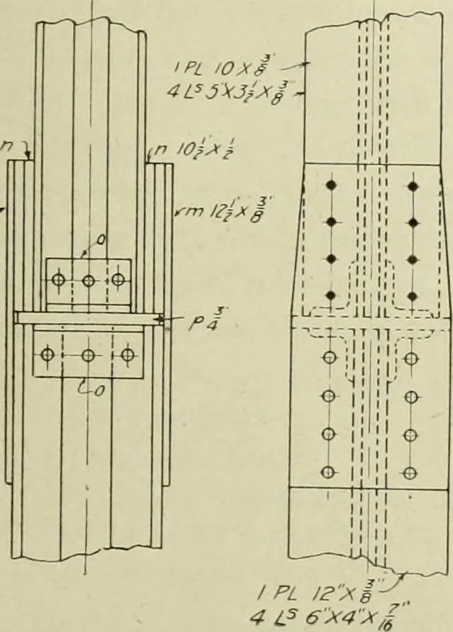 An illustration from Steel construction for buildings, 1914, leaf 464