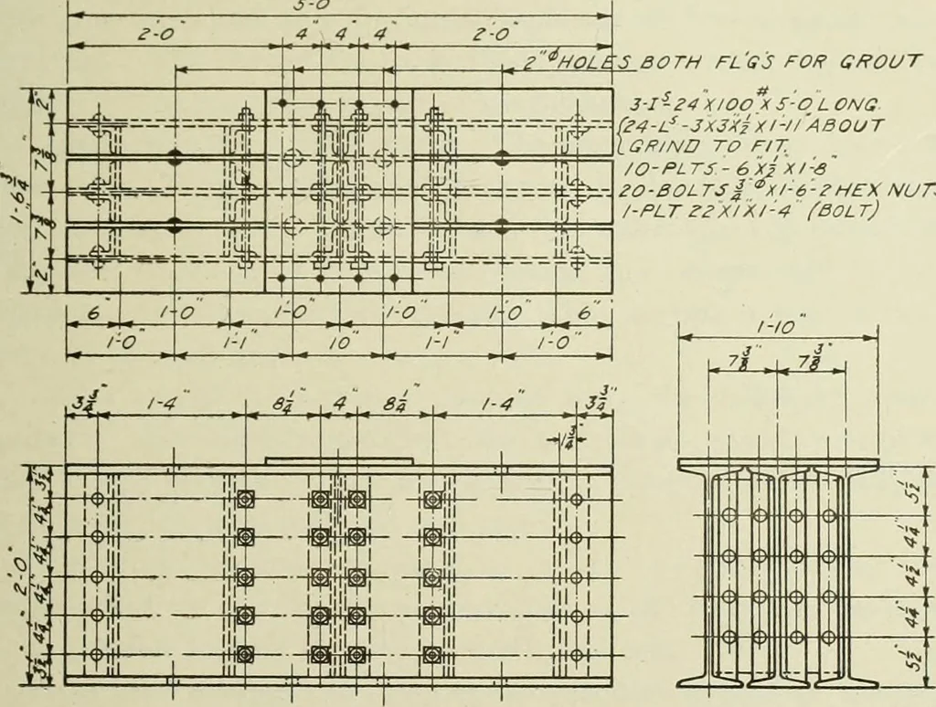 An illustration from Steel construction for buildings, 1914, leaf 480