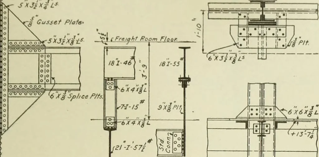 An illustration from Steel construction for buildings, 1914, leaf 578
