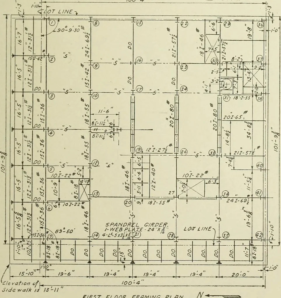 An illustration from Steel construction for buildings, 1914, leaf 578