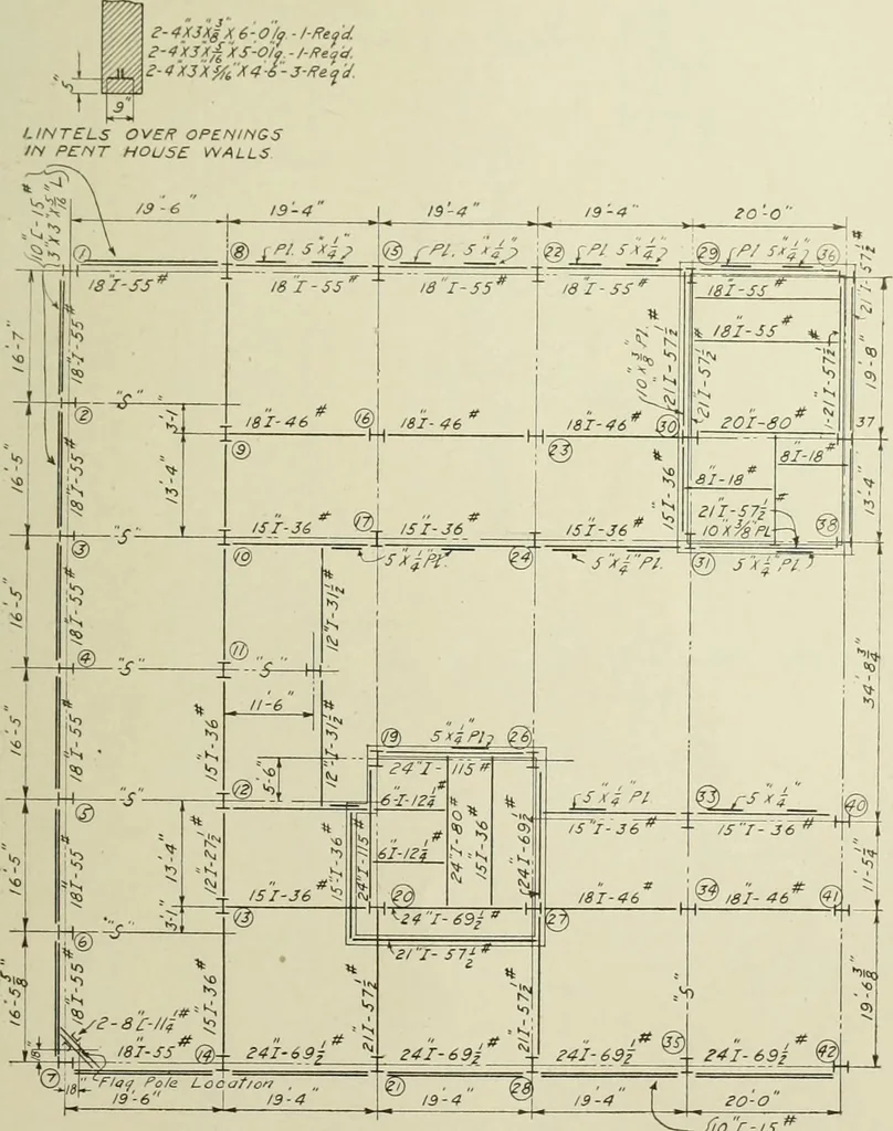 An illustration from Steel construction for buildings, 1914, leaf 586