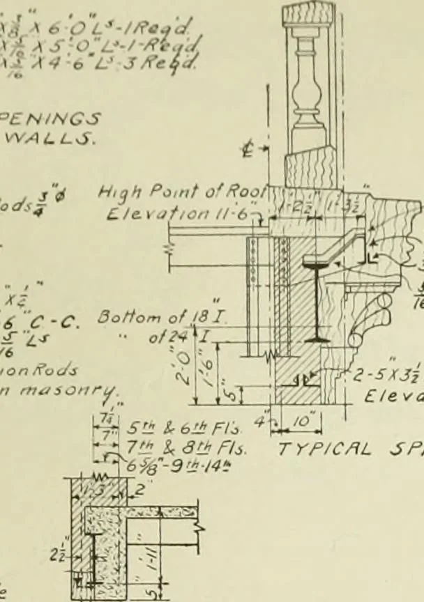 An illustration from Steel construction for buildings, 1914, leaf 596