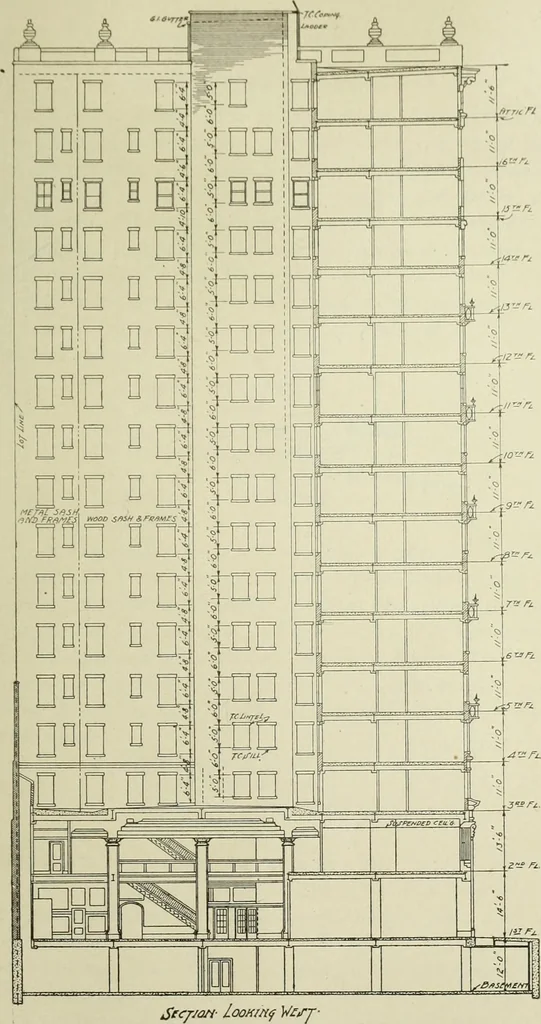 An illustration from Steel construction for buildings, 1914, leaf 618