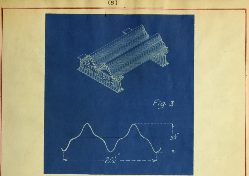 An illustration from Steel highway bridges with reinforced concrete floors, 1910, leaf 24