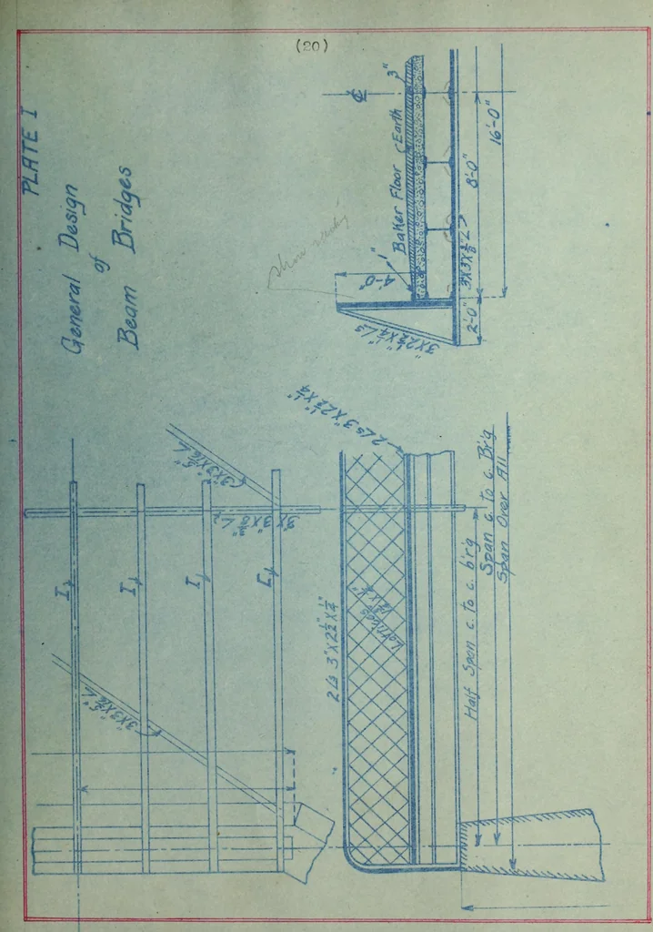 An illustration from Steel highway bridges with reinforced concrete floors, 1910, leaf 50