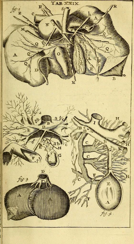 An illustration from Steph. Blancardi Anatomia reformata, sive, Concinna corporis humani : dissectio, ad neotericorum mentem adornata, plurimisque tabulis chalcographicis illustrata : accedit ejusdem authoris be balsamatione, nova methodus, à nemine antehac hoc modo descripta, 1687, leaf 464