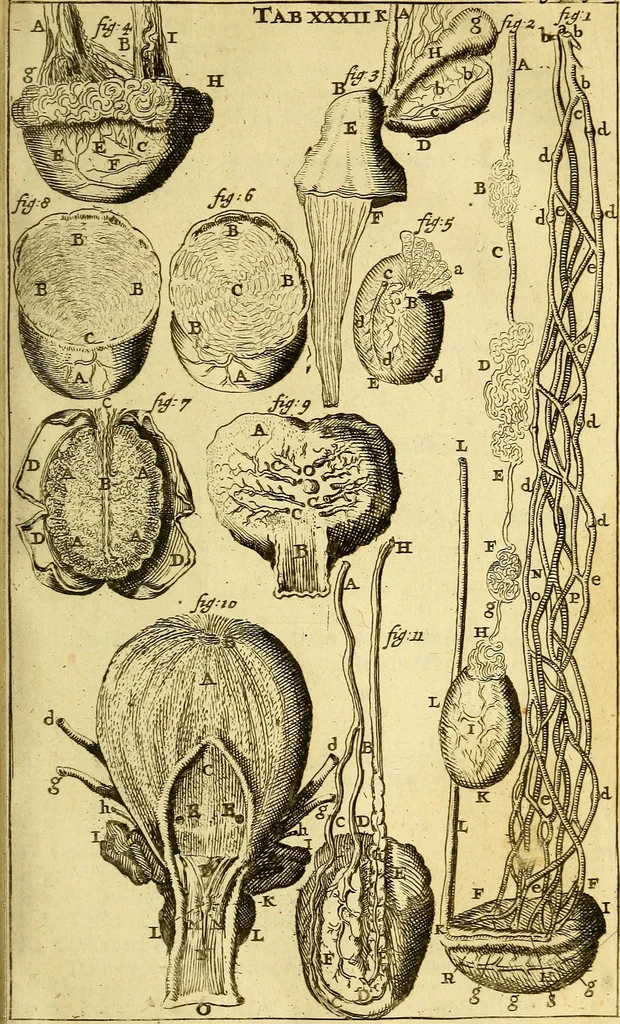 An illustration from Steph. Blancardi Anatomia reformata, sive, Concinna corporis humani : dissectio, ad neotericorum mentem adornata, plurimisque tabulis chalcographicis illustrata : accedit ejusdem authoris be balsamatione, nova methodus, à nemine antehac hoc modo descripta, 1687, leaf 516