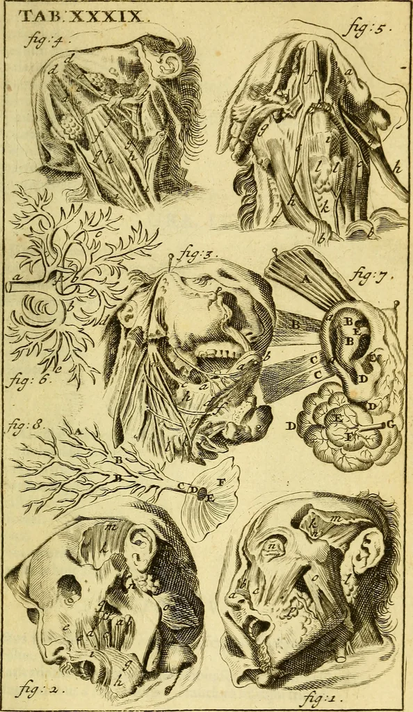 An illustration from Steph. Blancardi Anatomia reformata, sive, Concinna corporis humani : dissectio, ad neotericorum mentem adornata, plurimisque tabulis chalcographicis illustrata : accedit ejusdem authoris be balsamatione, nova methodus, à nemine antehac hoc modo descripta, 1687, leaf 628